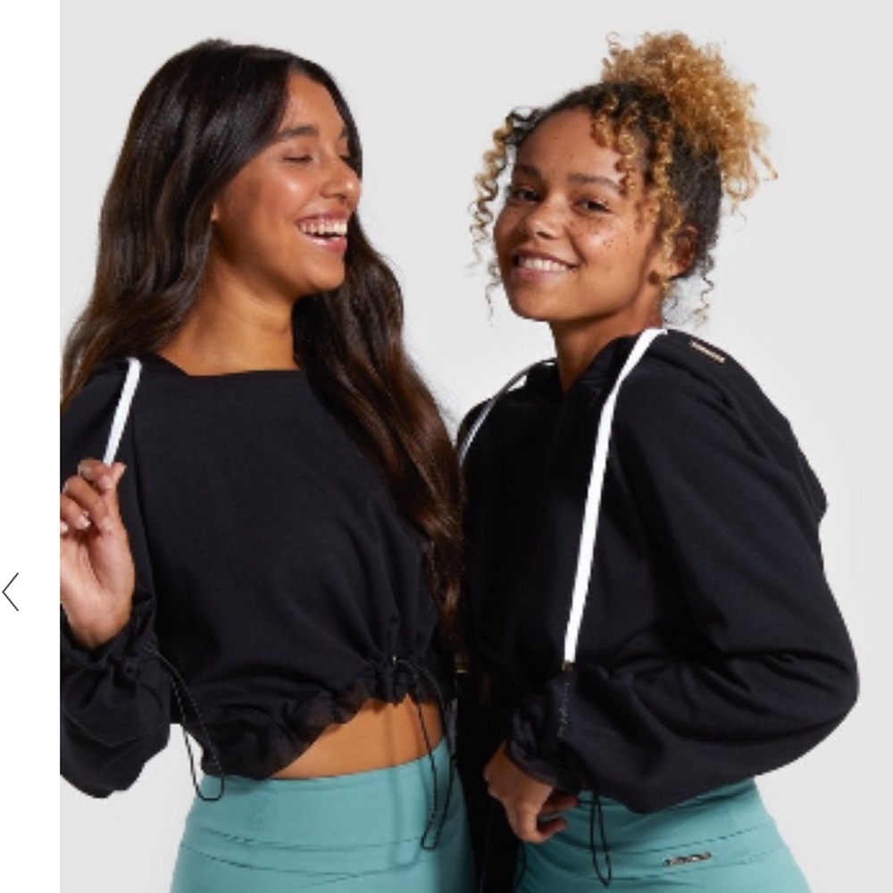 Whitney Simmons x Gymshark • Black Cropped Hoodie
